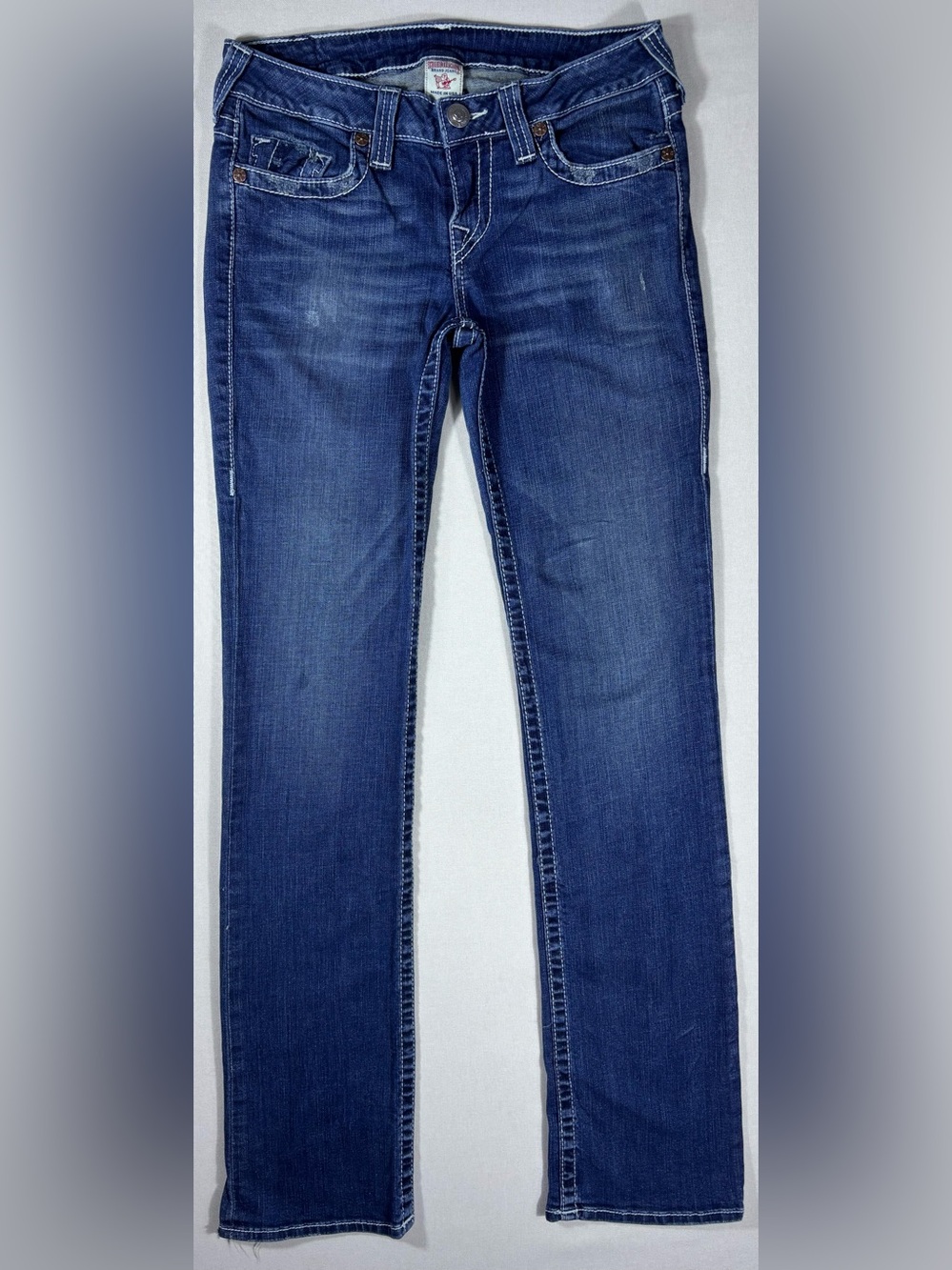 True Religion Straight Leg Jeans Women’s 29 Made USA Dark Wash Y2K